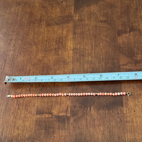 Vintage Orange Coral 7” Bracelet - Picture 3 of 4